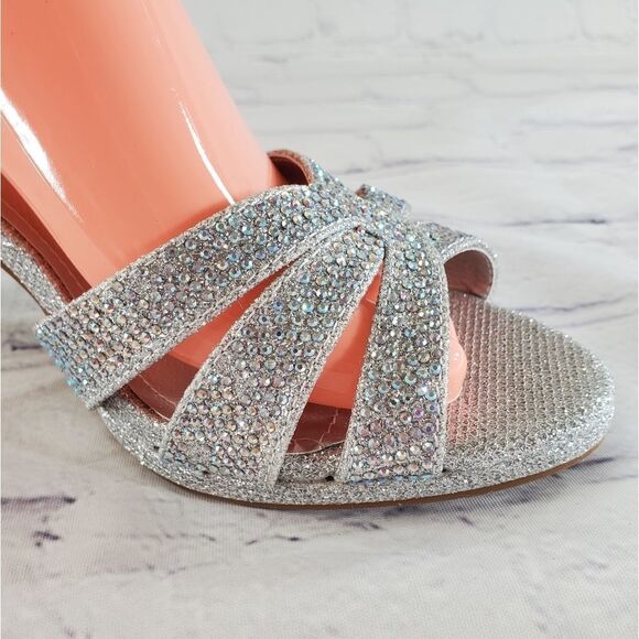 🩵NIB Dream Pairs Silver Glitter "Amore" Heels Size 10 - Picture 8 of 12